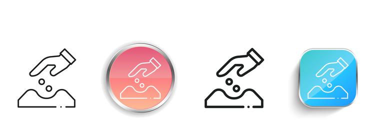 growing seed icon thin linear regular and button vector image