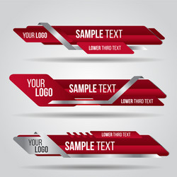 Lower third red design template modern vector