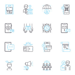 self-executing contracts linear icons set vector