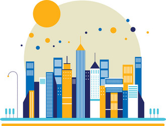 Cityscape background architecture modern flat Vector Image