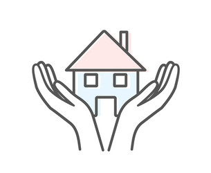 color adoption house icon vector