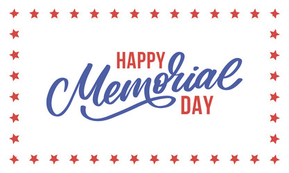 happy memorial day - stars and stripes letter vector