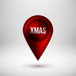 red bubble map pointer badge vector image