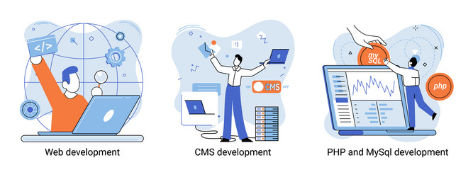 website architecture concepts web development vector image