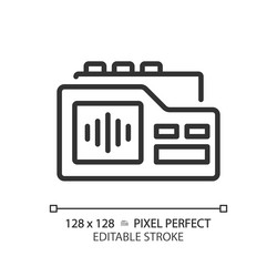 2d customizable thin linear black voice recorder vector image