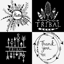 Hand drawn tribal elements set Royalty Free Vector Image