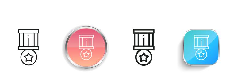 medal icon thin linear regular and button style vector image