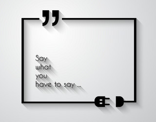 quotation mark frame with flat style and space vector