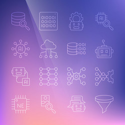 set line funnel or filter neural network vector image