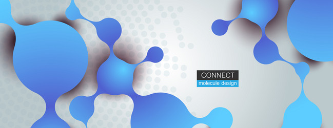 abstract connection chain with molecule on banner vector image