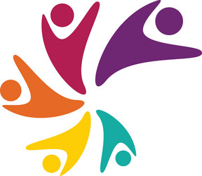 Colorful community logo symbol Royalty Free Vector Image