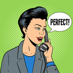 Business woman with phone vector