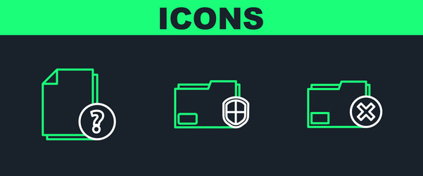 set line delete folder unknown document vector image