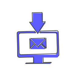 a modern computer monitor with arrow and message vector