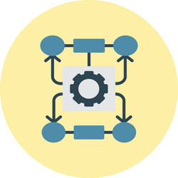 algorithm flat circle icon vector image