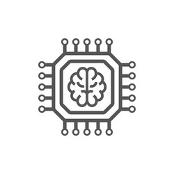 artificial intelligence processor icon vector image