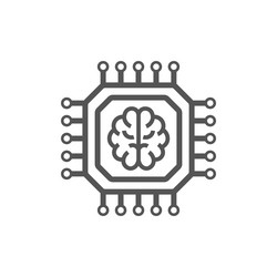 Artificial intelligence processor icon vector