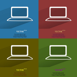 color set notebook flat modern web button vector image
