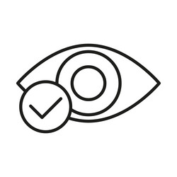 eye check mark icon success monitoring symbol vector image