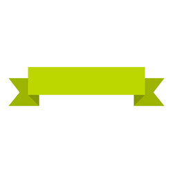 Green ribbon icon flat style vector