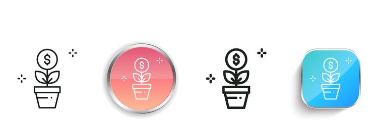 growth icon thin linear regular and button style vector image
