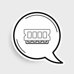 line ram random access memory icon isolated vector image