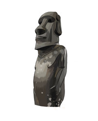 Moai statue easter island from a splash vector