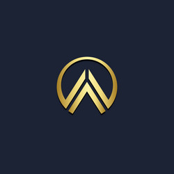 Triangle circle abstract gold logo Royalty Free Vector Image