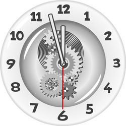 White clock five minutes to twelve vector