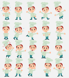 cartoon character chef set with different vector