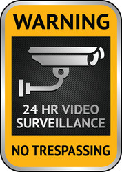 Cctv video surveillance label vector