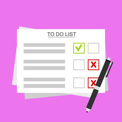 Checklist on to do list form with man signing vector