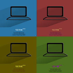 Color set notebook flat modern web button vector