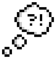 a pixelated image of face with question mark vector image