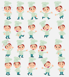 Cartoon character chef set with different vector