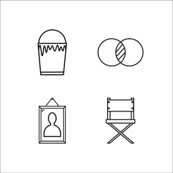 design and studio simple linear icon setsimple vector image