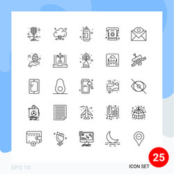 Line pack 25 universal symbols contact list vector