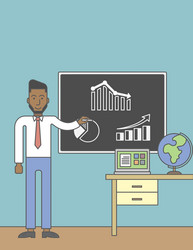 Man with blackboard vector