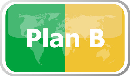 Plan b words on web button icon isolated vector