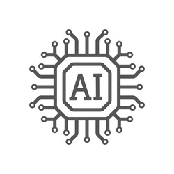 Ai processor icon for websites and mobile vector