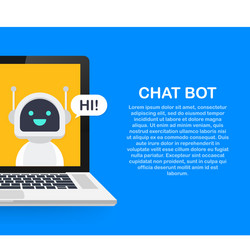 chat bot using laptop computer robot virtual vector image
