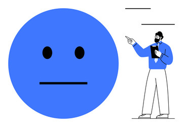 instructor analyzing neutral expression vector image