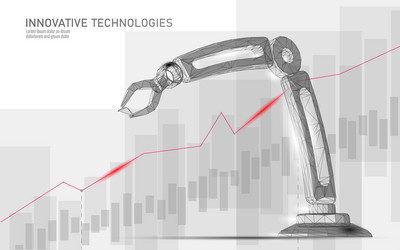 Robot arm low poly manipulator part construct vector