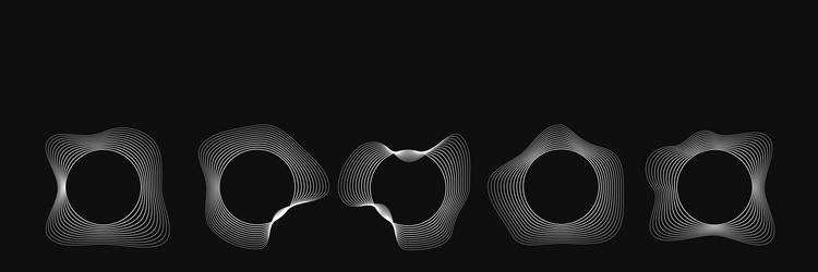 set of round curved frames with dynamic wavy vector image