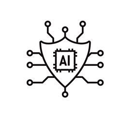 automation icon security system shield with ai vector image