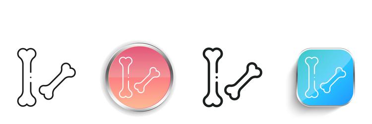 bones icon thin linear regular and button style vector image