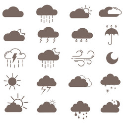 clouds icons set of in different form vector image