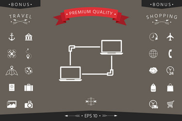 computer network data exchange transfer concept vector image
