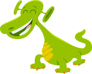 Cute Cartoon Dragon Vector Image