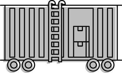 Freight train cargo car container and logistics Vector Image